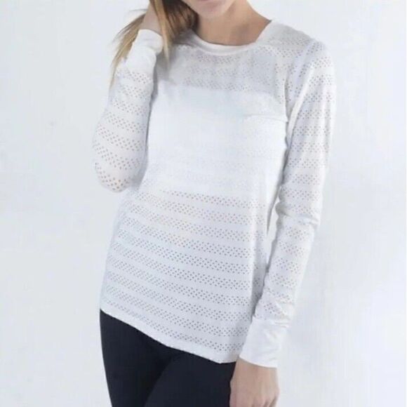 Zyia Chill Longsleeve Mesh Running Shirt in White Size M - Picture 11 of 11